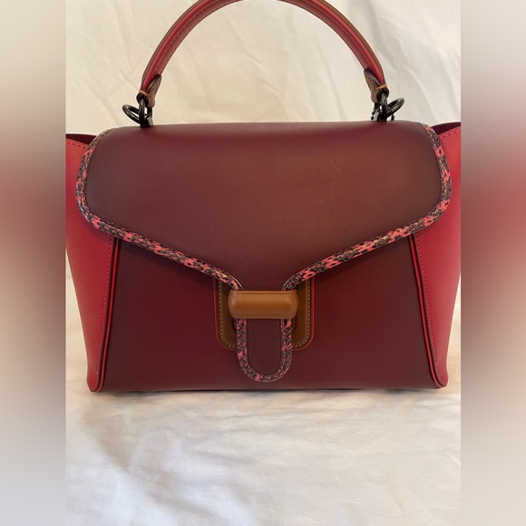 Coach Courier Carryall In Colorblock Leather With Snakeskin Detail - Picture 9 of 14